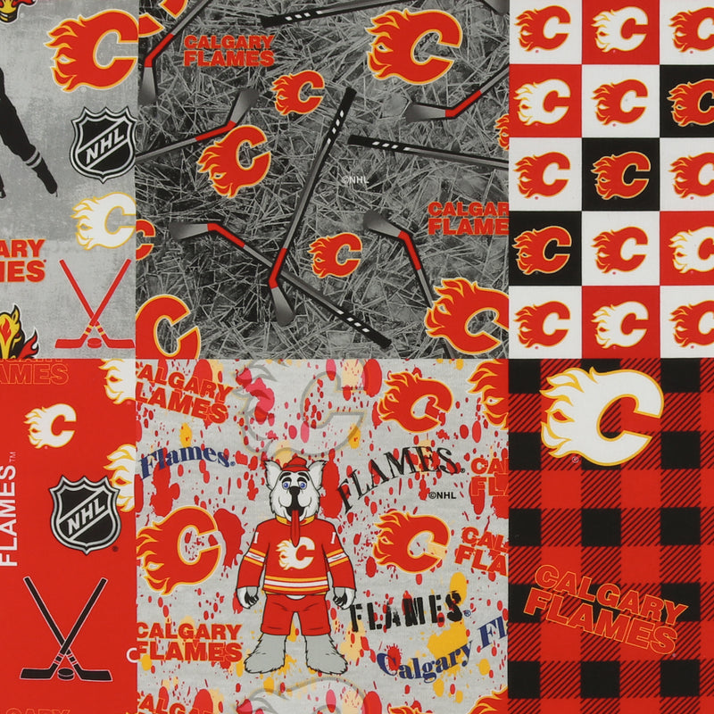 Calgary Flames NHL COTTON Print - Red