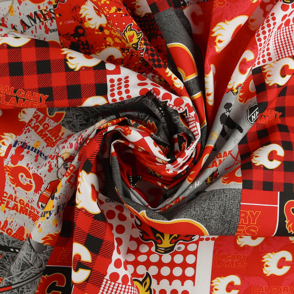 Calgary Flames NHL COTTON Print - Red