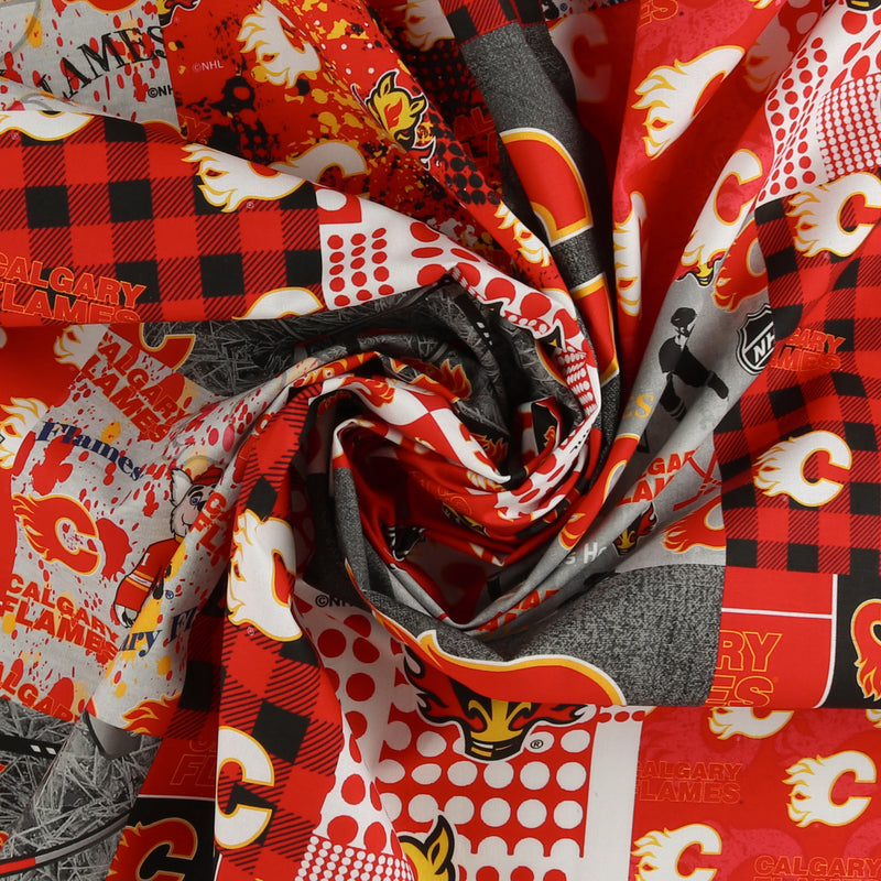 Calgary Flames NHL COTTON Print - Red