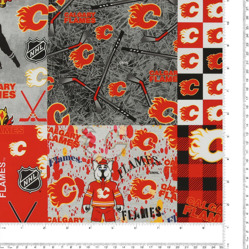 Calgary Flames NHL COTTON Print - Red