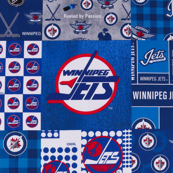 Winniperg Jets NHL COTTON Print - Blue