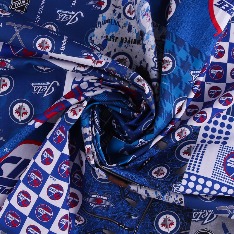 Winniperg Jets NHL COTTON Print - Blue