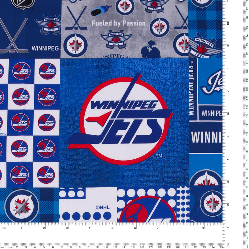Winniperg Jets NHL COTTON Print - Blue