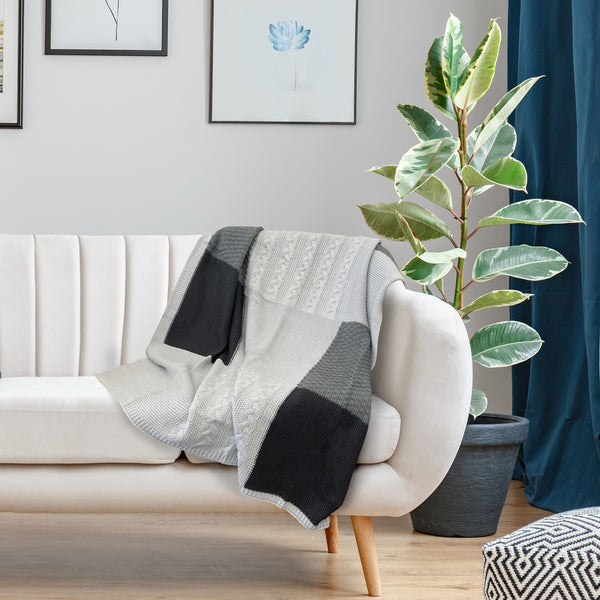 Decorative Throw - Elijah - Grey - 50 x 60 in (127 x 152 cm)