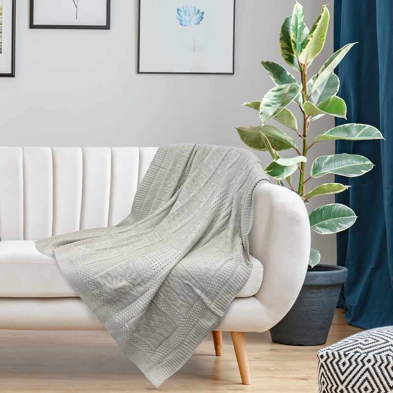 Decorative Throw - Cortland - Grey - 50 x 60 in (127 x 152 cm)