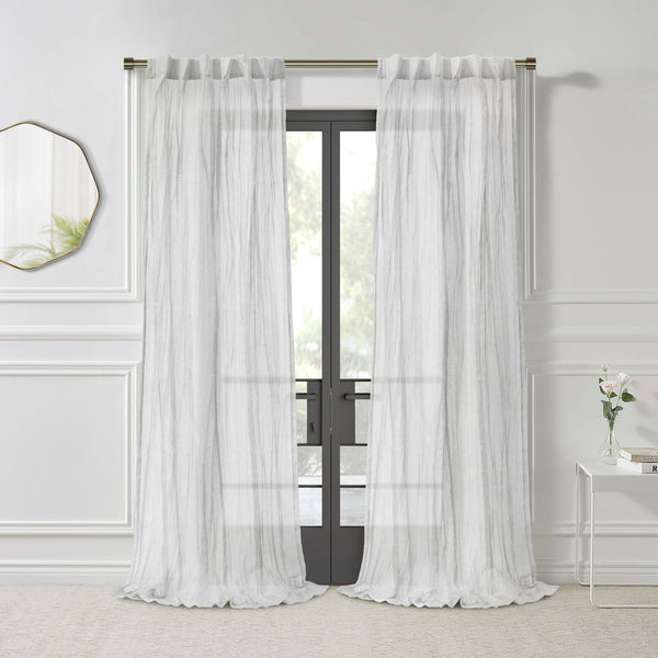 Hidden Tab curtain panel - Lexi - White - 52 x 84''