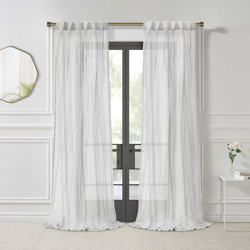 Hidden Tab curtain panel - Lexi - White - 52 x 84''