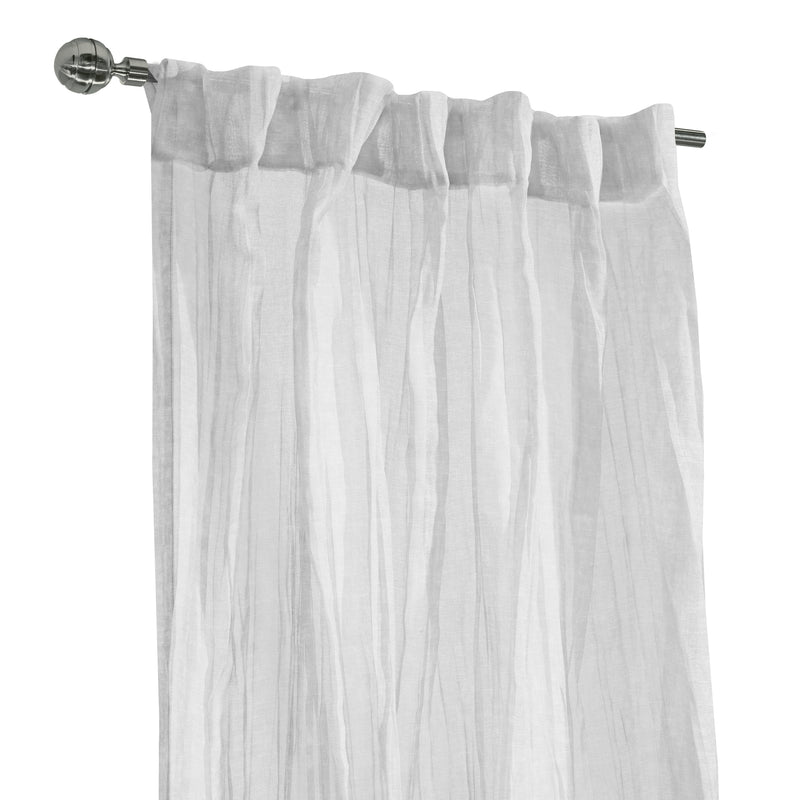 Hidden Tab curtain panel - Lexi - White - 52 x 95''