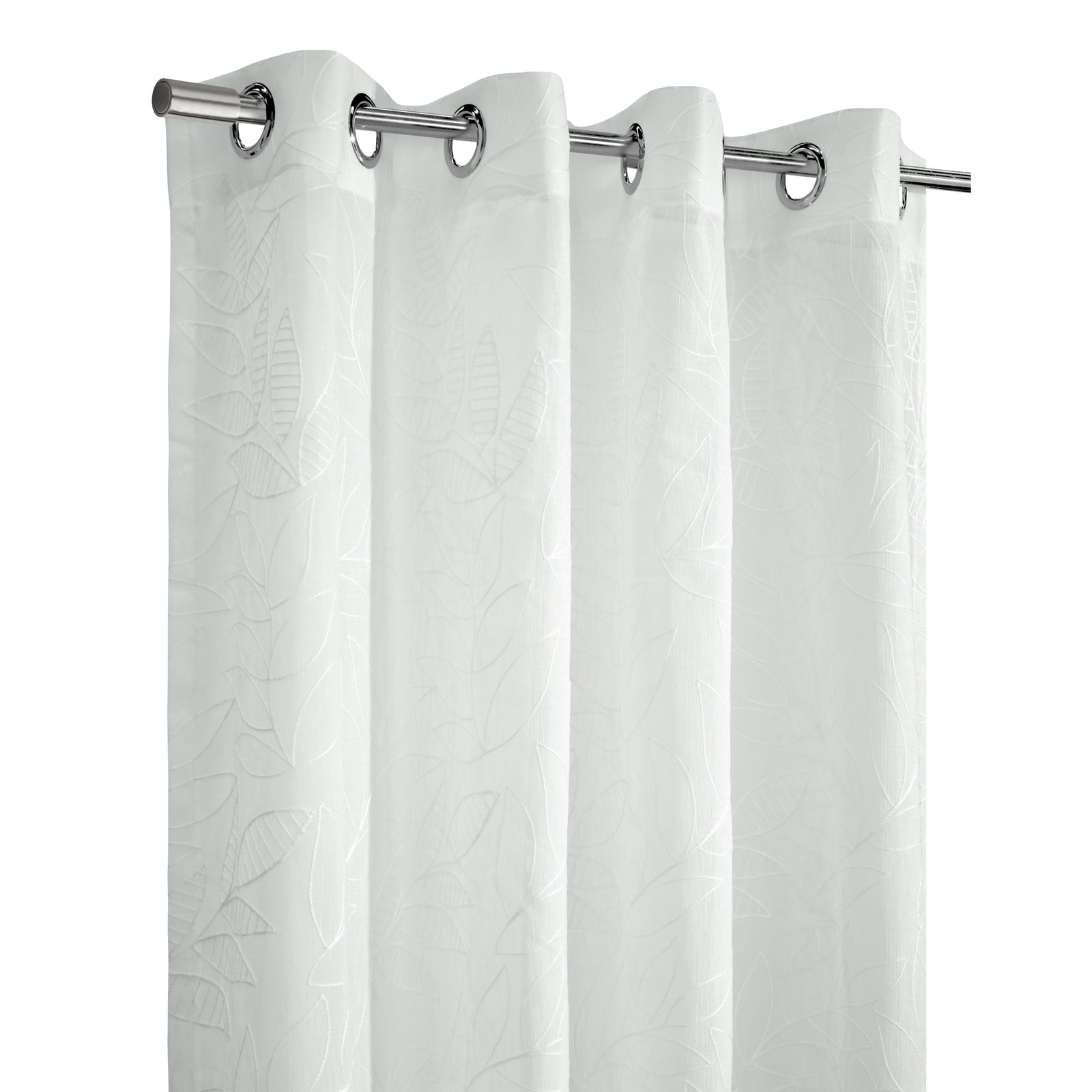 Fusion Rideaux à œillets doublés, 100% Coton, Noir et Blanc, 167,6 cm