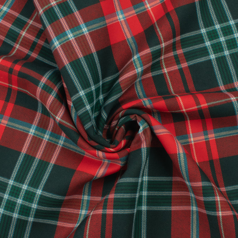 Yarn Dyed Tartan - New Brunswick - 001 - Teal and Red