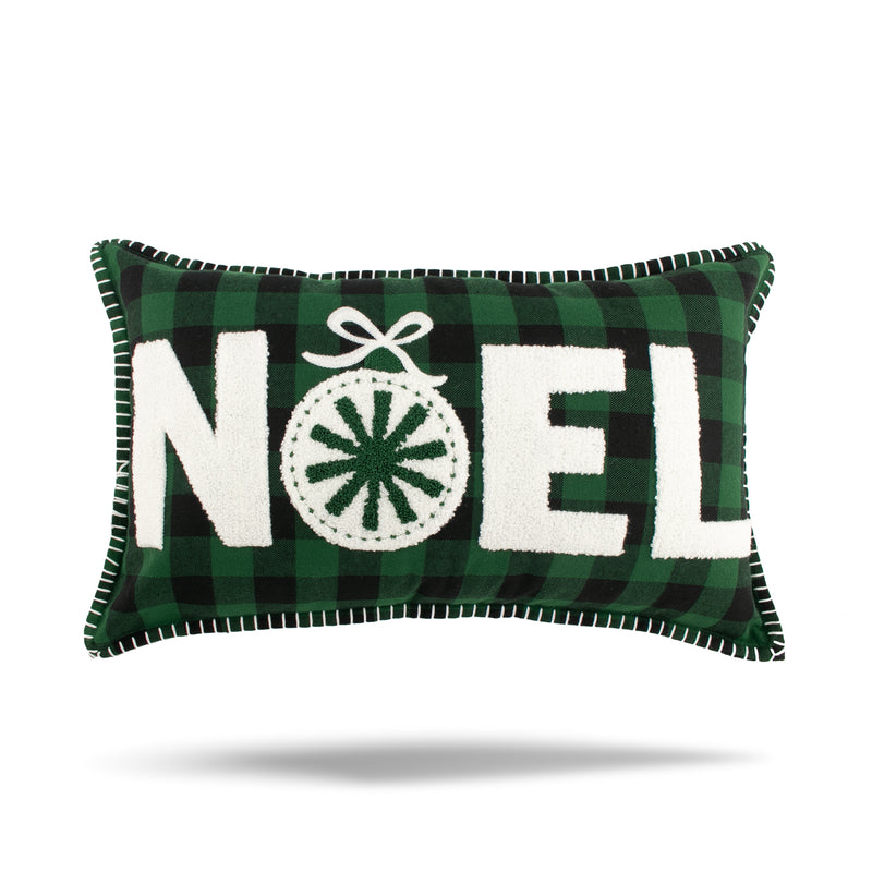 Decorative cushion cover - Noel - Green - 12 x 20''