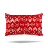 Decorative cushion cover - Snow Flake - Red - 12 x 20''