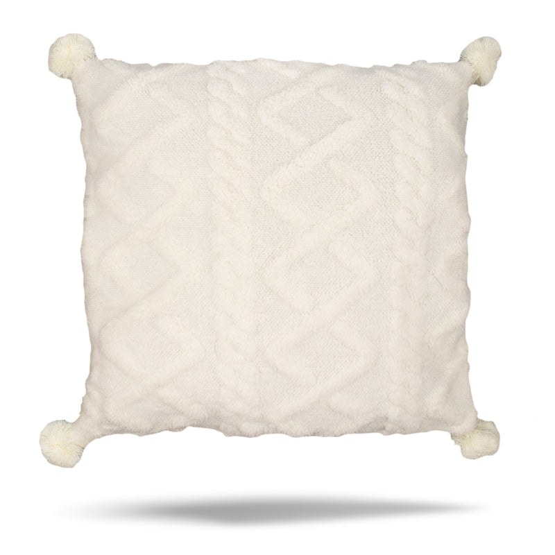 Decorative cushion cover - Cable - Ivory - 17 x 17''