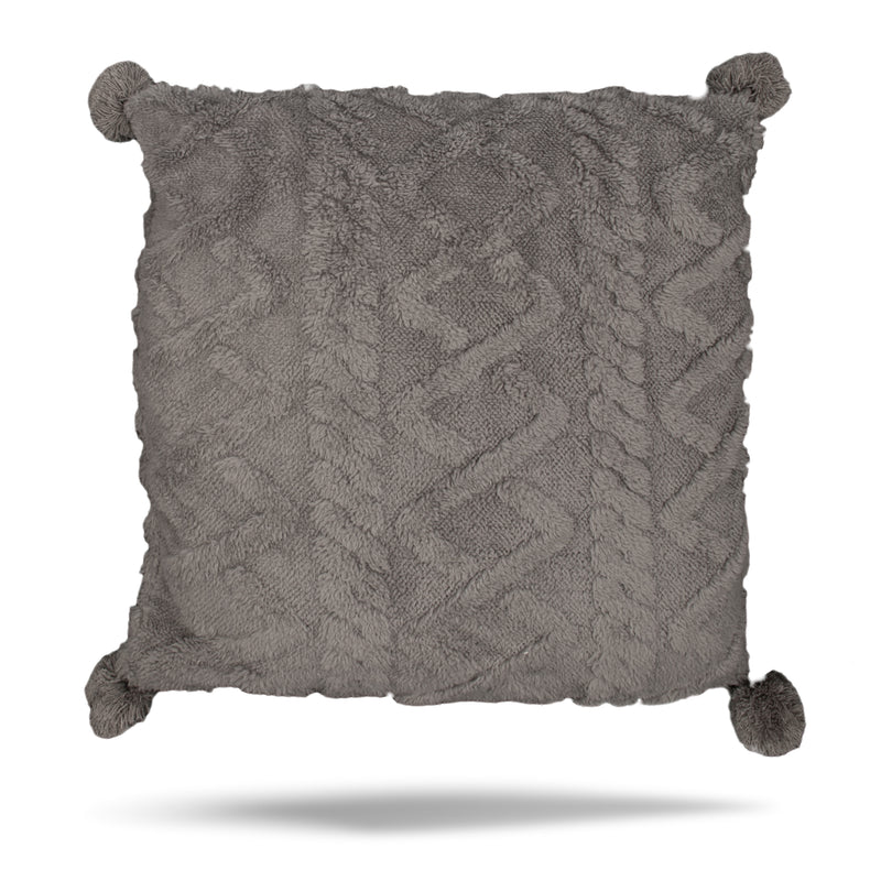 Decorative cushion cover - Cable - Grey - 17 x 17''