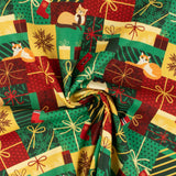 Coton imprimé - Noël des animaux II - 001 - Multicouleur