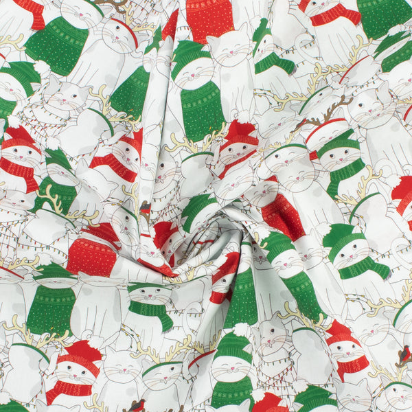 Printed Cotton - Jingle Pets II - 004 - White