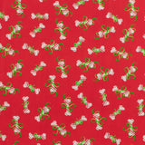 Coton imprimé - Noël des animaux II - 008 - Rouge