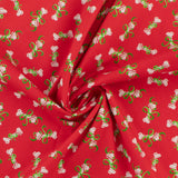 Coton imprimé - Noël des animaux II - 008 - Rouge