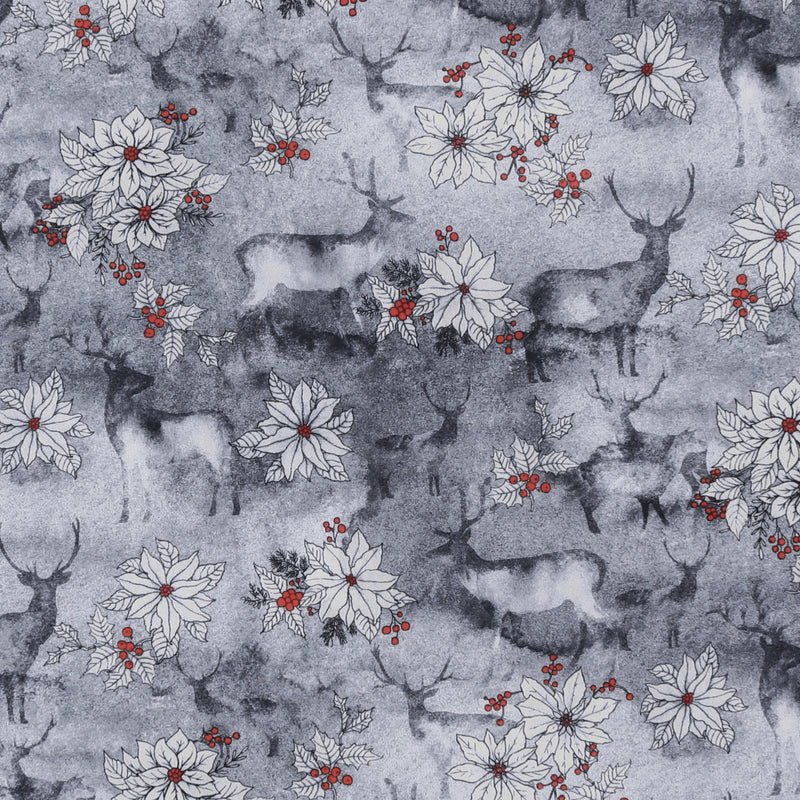 Coton imprimé - Merveilles d&#039;hiver II - 005 - Gris