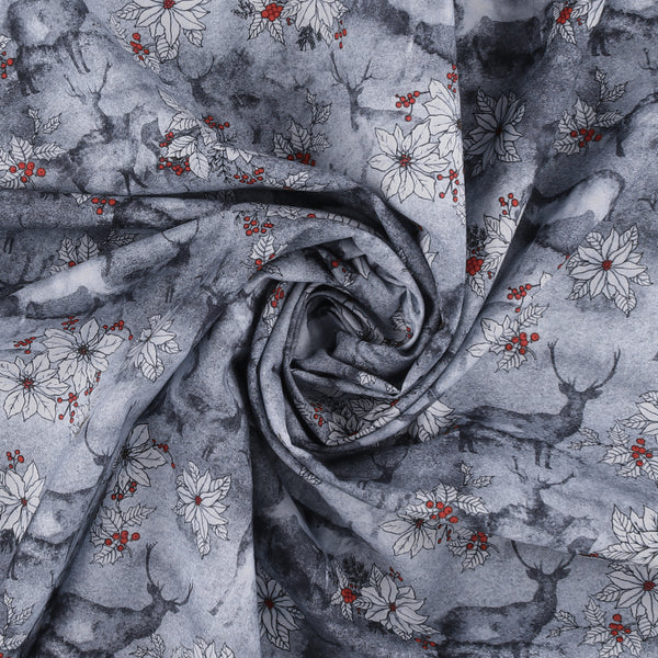 Printed Cotton - Winter Wonderland II - 005 - Grey