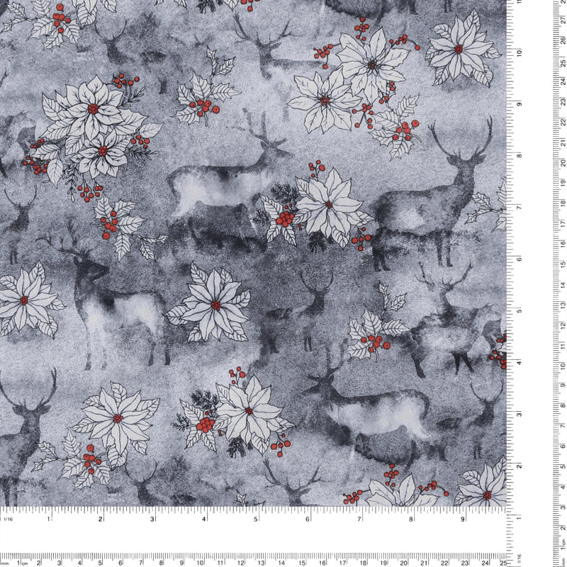 Coton imprimé - Merveilles d&#039;hiver II - 005 - Gris