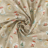Printed Cotton - Natural Holiday - 002 - Taupe