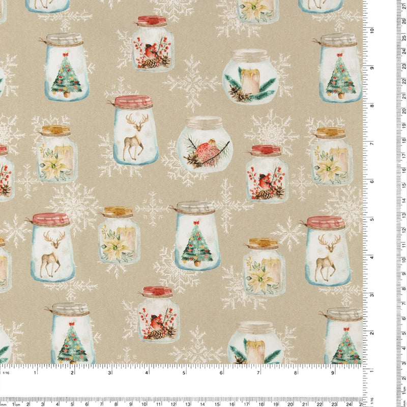 Printed Cotton - Natural Holiday - 002 - Taupe