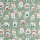 Printed Cotton - Natural Holiday - 003 - Sage