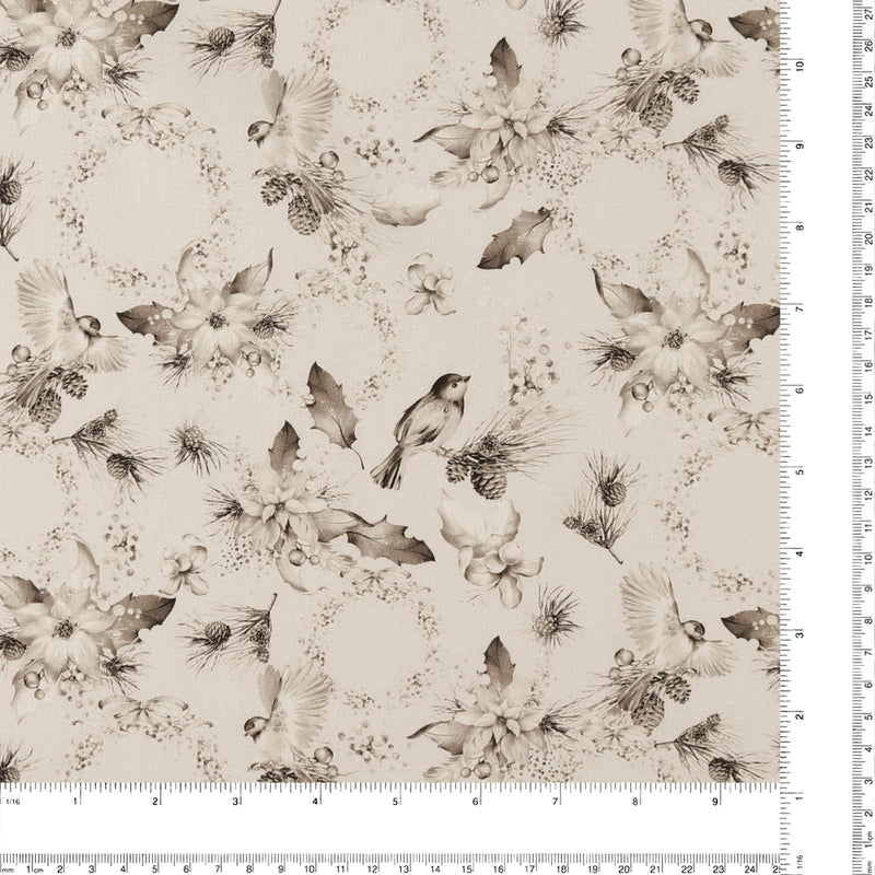 Printed Cotton - Natural Holiday - 004 - Natural