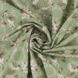 Printed Cotton - Natural Holiday - 005 - Sage