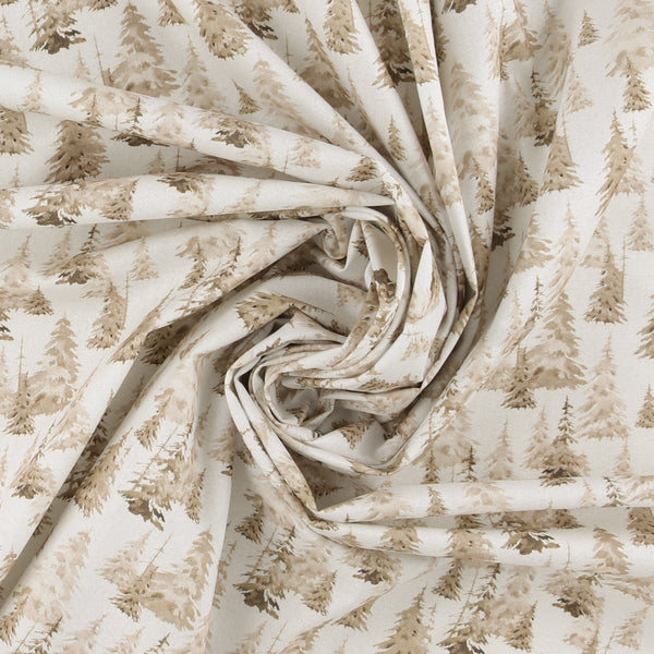 Printed Cotton - Natural Holiday - 006 - White