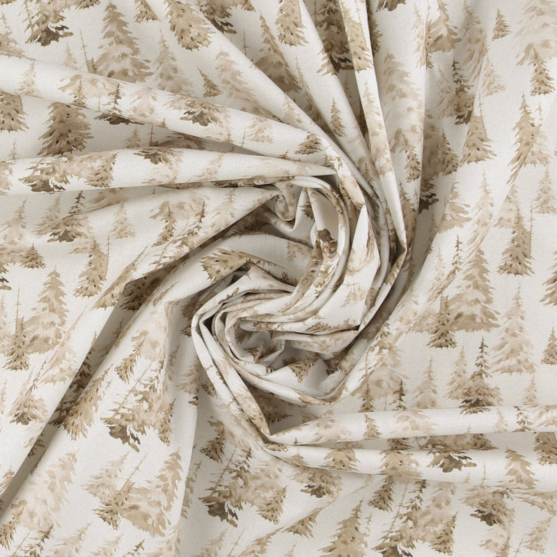 Printed Cotton - Natural Holiday - 006 - White