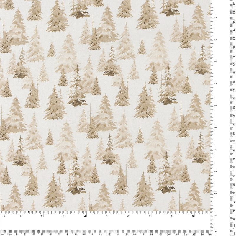 Printed Cotton - Natural Holiday - 006 - White