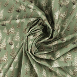 Printed Cotton - Natural Holiday - 007 - Sage