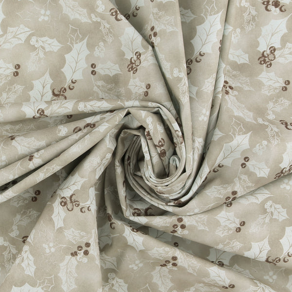 Printed Cotton - Natural Holiday - 008 - Taupe