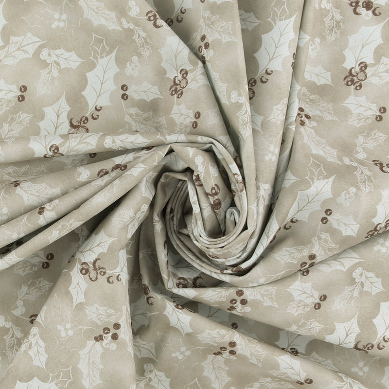 Printed Cotton - Natural Holiday - 008 - Taupe