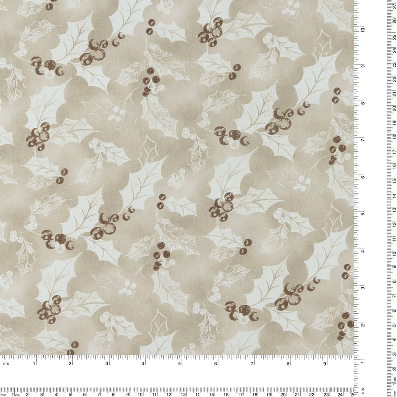 Printed Cotton - Natural Holiday - 008 - Taupe