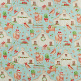 Coton imprimé - Ferme festive - 001 - Bleu Pâle