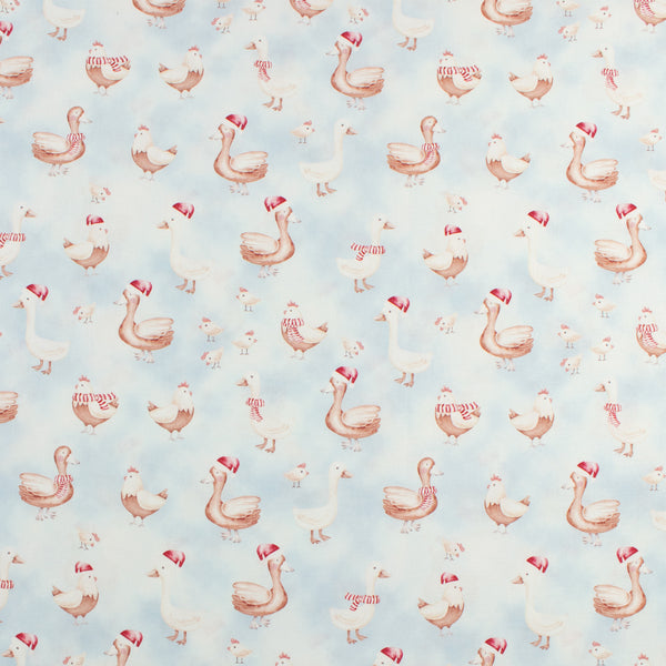 Printed Cotton - Festive Farm - 005 - Light Blue