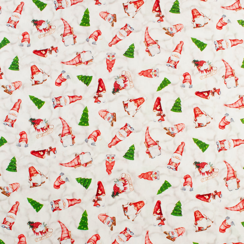 Printed Cotton - Holiday Joy - 002 - White