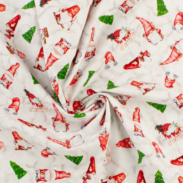 Printed Cotton - Holiday Joy - 002 - White