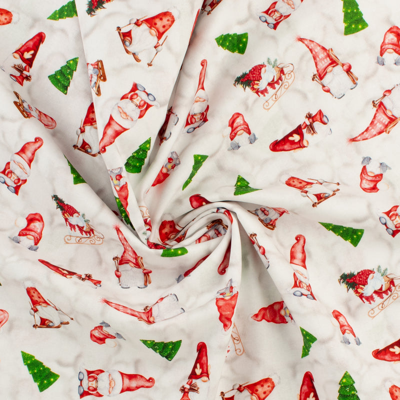 Printed Cotton - Holiday Joy - 002 - White