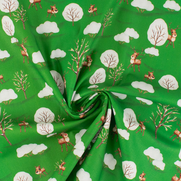 Printed Cotton - Holiday Joy - 005 - Green