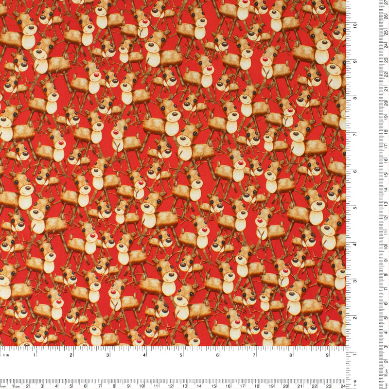 Printed Cotton - Holiday Joy - 007 - Red