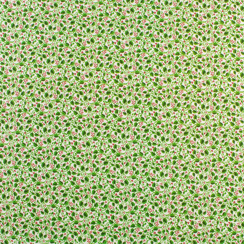 Printed Cotton - Holiday Joy - 008 - White