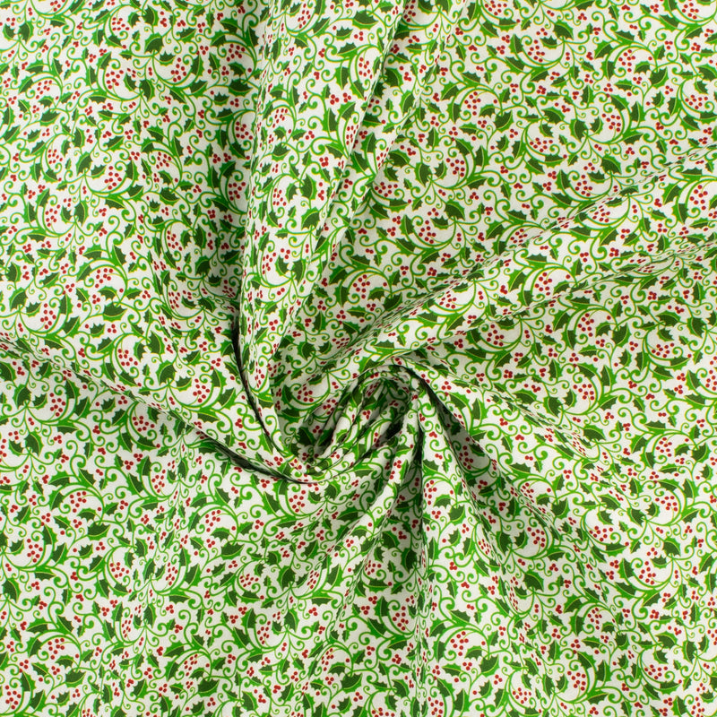 Printed Cotton - Holiday Joy - 008 - White