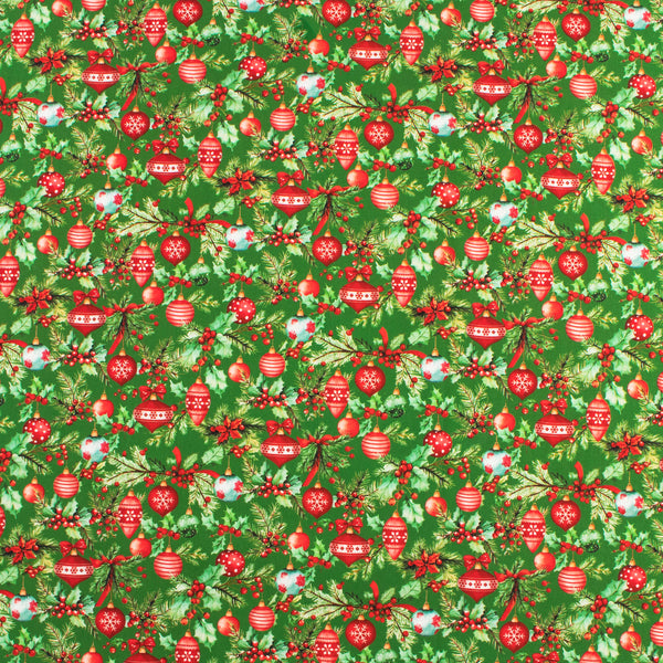 Printed Cotton - Holiday Joy - 011 - Green