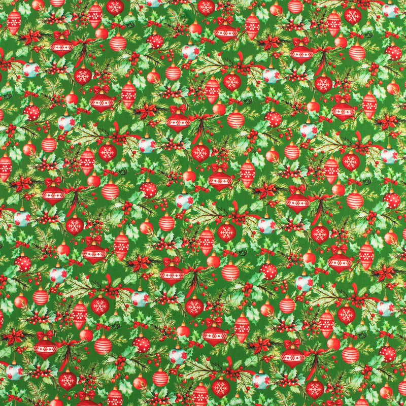 Coton imprimé - Joie des Fêtes - 011 - Vert