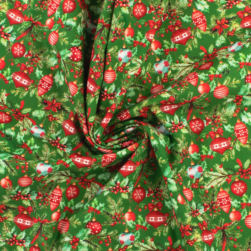 Coton imprimé - Joie des Fêtes - 011 - Vert