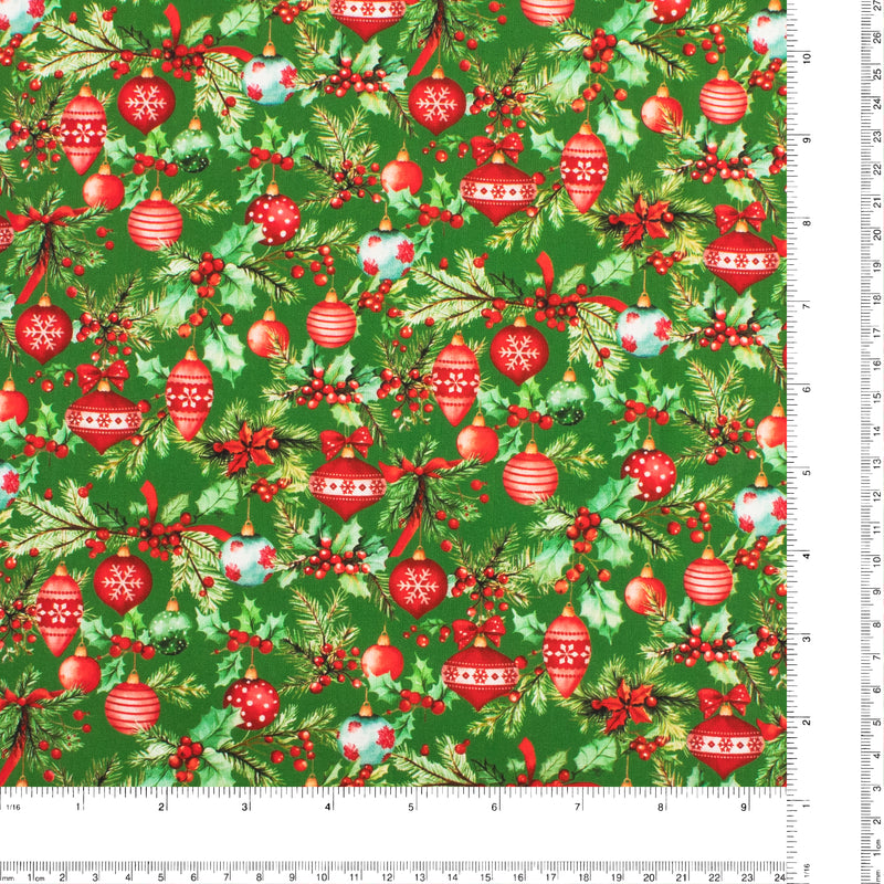 Coton imprimé - Joie des Fêtes - 011 - Vert